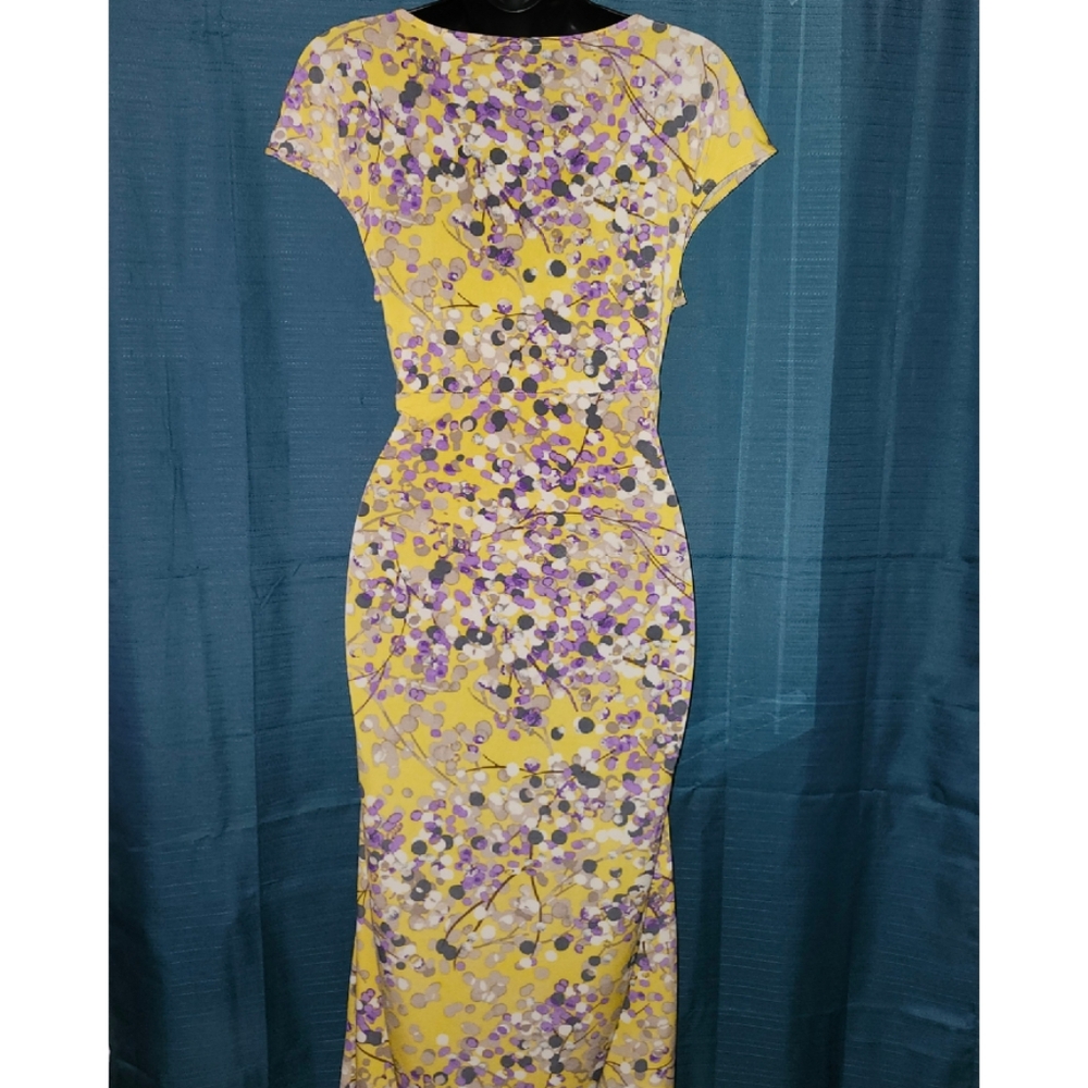 APT. 9 Yellow Floral Midi Dress - Picture 3 of 4